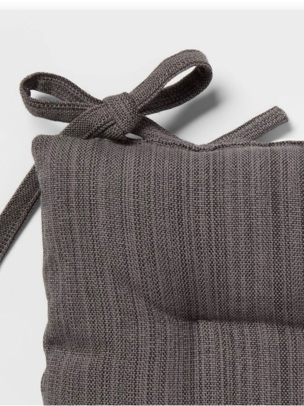 4 Threshold Gray Textured Tufted Chair Pad with Ties